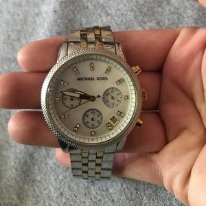 2-tone silver and gold Michael Kors watch